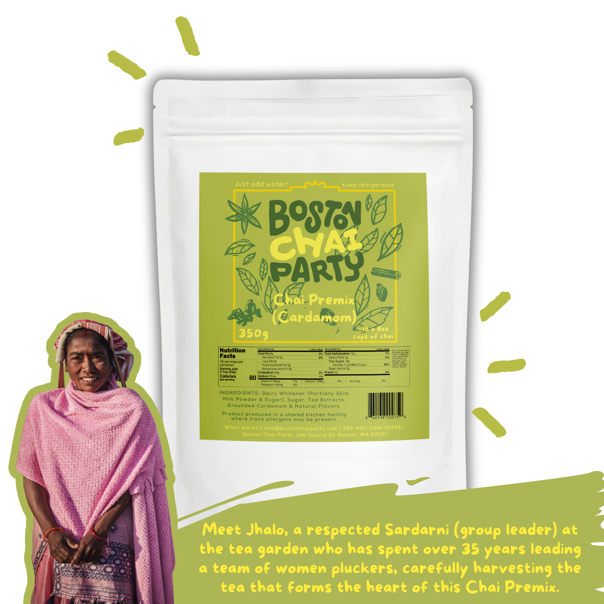 Cardamom Chai Premix (Sweetened)