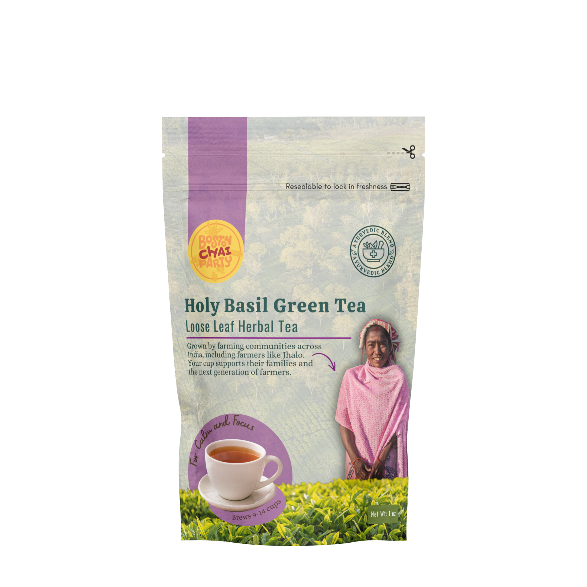 Holy Basil Green Tea for Calm and Focus