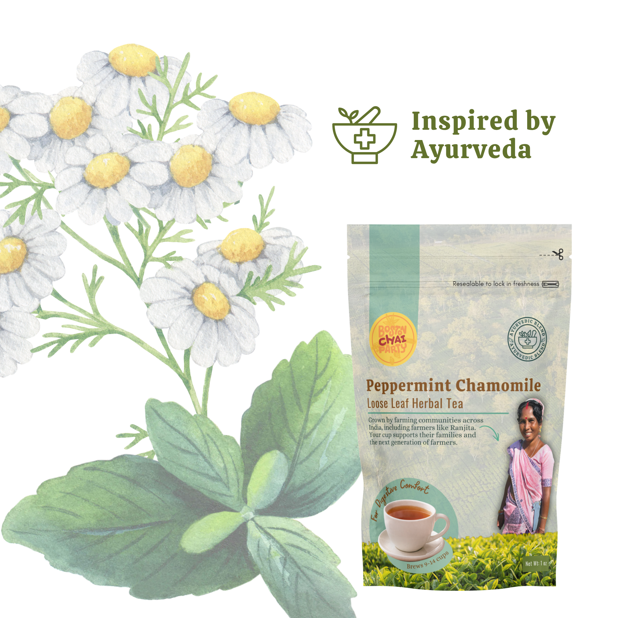 Peppermint Chamomile Digestive Comfort Tea