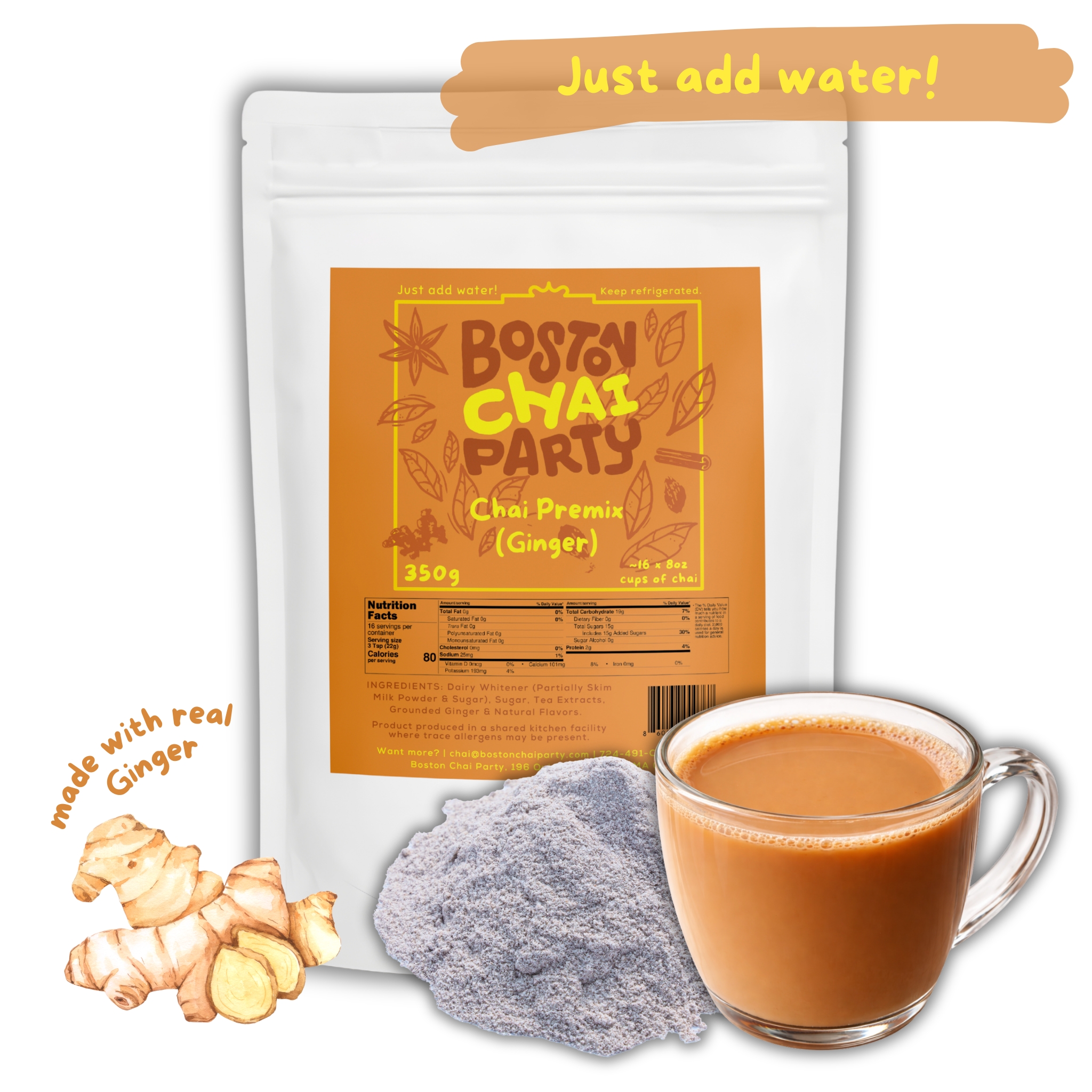 Ginger Chai Premix (Sweetened)